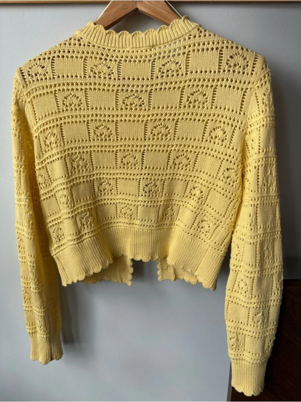 Yellow Crochet Cardigan - Picture 2 of 3